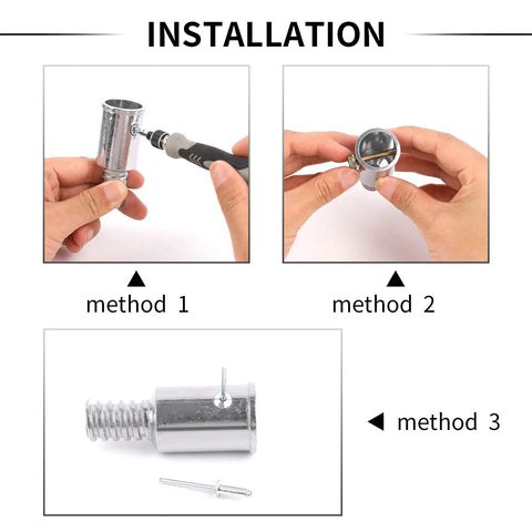 Installation steps for Two Pack Threaded Tip Replacement Kit for Mop and Broom Poles Ultra Durable Metal Handle Tips With 1 Inch Thread