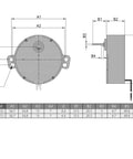 Technical drawing of AC 110V Synchronous Turntable Motor Dope Build Friendly 2.5 To 3 RPM 4W CW CCW Direction