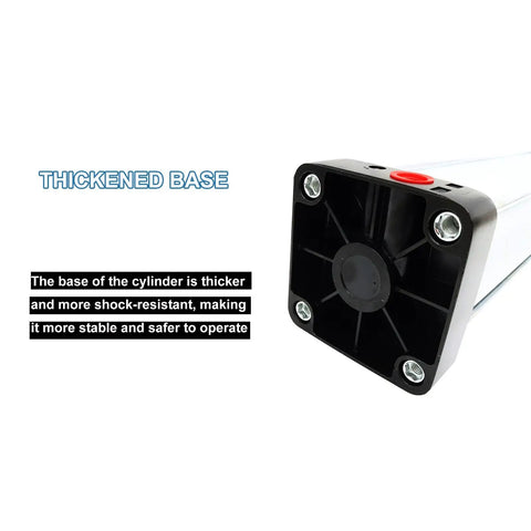 Tough As Nails Aluminum Pneumatic Cylinder, 4 Inch Bore, 18 Inch Stroke, thickened base close-up, Model SC 100 x 450
