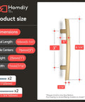 Dimensions of 20 Pack 3 Inch Center To Center Solid Heavy Duty Zinc Alloy Cabinet Handles In Champagne Bronze Arch Drawer Pulls