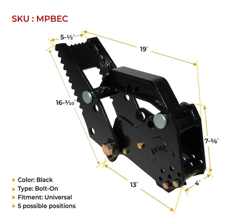 Backhoe Thumb Attachment For Mini Excavators And Universal Claw Tractors Bolt On Heavy Duty Structural Steel Build Side View