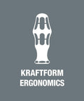 Diagram showing Kraftform handle design highlighting ergonomics features of Insulated Kraftform Kompakt VDE Blade Set With 60i 62i 65i 18