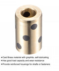 Hassle Free 8Mm Bore 15Mm OD Brass Graphite Bushings Self Lubricating Sleeve Bearings, showing smooth finish and graphite holes.