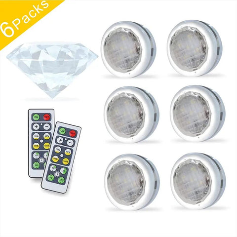 Wireless Led Puck Light With Remote Dope Battery Powered Under Cabinet Lighting Dimmable Timer 4000K White Easy Install For Kitchen And Closets With Easy Peel Adhesive Mounting
