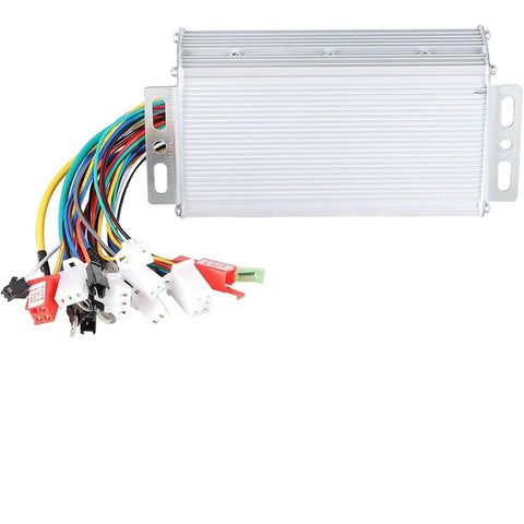 Beefed Up 36V 48V Brushless DC Motor Speed Controller Replacement for Electric Bikes and Scooters 350W or 500W Compatible Power Unit with wires.