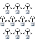 Shop Grade Motorcycle Quick Release Fasteners For Hassle Free Bolt On Upgrades, Swappable D Ring Screws In Deep Matte Black, Heavy Duty Stainless Steel 1/4 Turn Bolts For Universal Fairings And Full Bike Panels, Ten Piece Set, showing d ring bolts and washers.