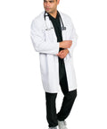 Unisex Pro Grade 39 Inch Long Sleeve Lab Coat Snow White With Three Front Pockets Durable Poly Cotton Blend For Medical 5X Size