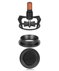 Level Up Your Daily Brew Game With This Dope 10 Needle Espresso WDT Distribution Tool And Rotary Dosing Funnel in black and wood.
