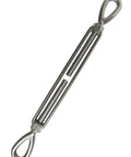 One Quarter Inch By Four Inch Stainless Steel Forged Eye Eye Turnbuckle Type 316 for marine rigging and deck repairs.