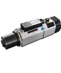 Built Like A Tank 9KW ATC Spindle Motor For CNC Router Spinning Up To 24000 Rpm With ISO30 Taper, side view showing motor details.