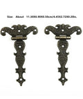 Two Pack Bronze Zinc Alloy Butt Hinges For Wooden Boxes And Small Cabinets, decorative home office hardware, detailed view