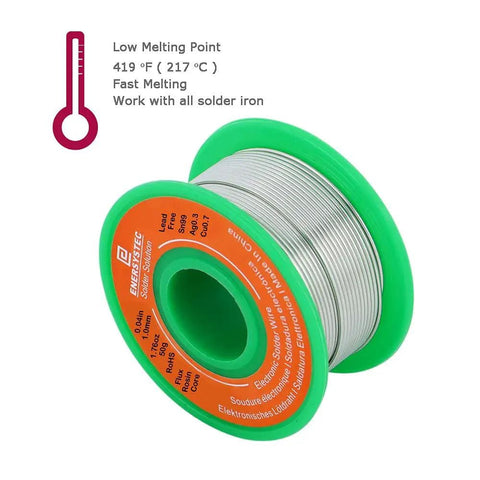 Lead Free Rosin Core Solder Wire For Electronics 1.0mm Diameter 0.04 Inch Sn99 Ag0.3 Cu0.7 RoHS Low Melting Point 50g Pack