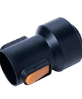 Dust Collection Fitting With Quick Change Adapter For Shop Vacuum Hoses And Fittings Universal Fit From Two And A Half Inches To One And A Half Inches Quick Connector No Fuss Versatile Vacuum Tool Adapter, black plastic adapter