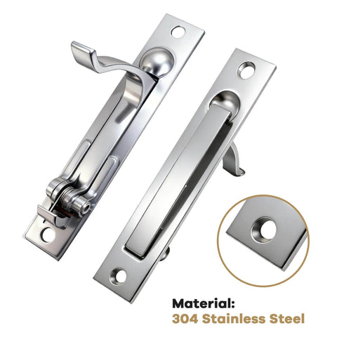 Brushed Silver Pocket Door Hardware Set With 2 Recessed Flush Finger Pulls And 1 Edge Pull Stainless Steel Pocket Door Pull