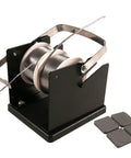 Solder Wire Spool Holder and Distributor with heat-resistant base, adjustable arm, and metal accents for electronics projects.