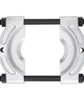 Bearing splitter tool, heavy-duty, chrome-plated frame with black crossbars, front view.