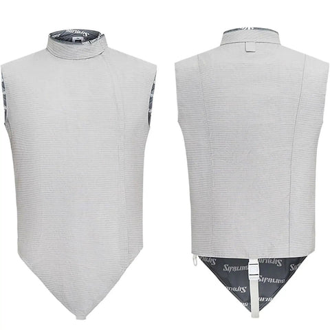 Front and back view of Lightweight Fencing Lame Jacket For Beginners, Non Washable Metal Vest, Left Hand Size 30, Ergonomic Protective Suit