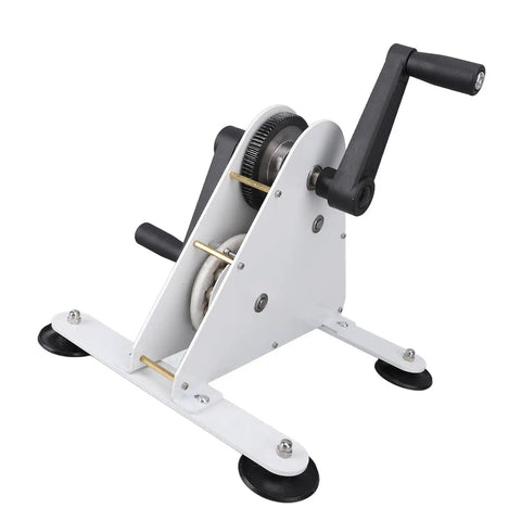 50W Pedal Generator Hand Crank Power Bank With 2 USB Fast Charging Ports in white, featuring sturdy all-metal gears.