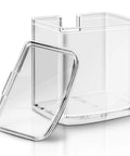 Drop-In Grind Chamber With Lid Replacement For Burr Coffee Grinder Model DBM-8P1, Fits Part DBM-8GC, clear polystyrene design