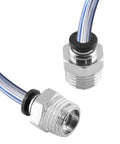 Two 10 Pack Push To Connect Pneumatic Fittings 8mm Tube OD To One Quarter Inch NPT Male Straight Quick Connect For Air Hose shown.