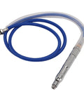 Top Shelf Pneumatic Air Pencil Die Grinder 70000 RPM Rotary Engraving Pen with blue hose for air supply and metal connector.
