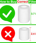 Correct filter size for Replacement Part Accessory Kit For Shark IQ R101AE And IQ R101 Robot Vacuum shown as 3.7 inches