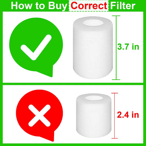 Correct filter size for Replacement Part Accessory Kit For Shark IQ R101AE And IQ R101 Robot Vacuum shown as 3.7 inches