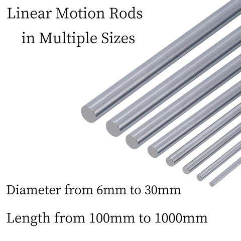 Two Pack 12mm By 600mm Linear Motion Rods Chrome Plated Case Hardened Shafts for 3D Printers CNC DIY Projects in multiple sizes