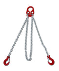 Workhorse Heavy Duty Chain Sling 6613 Lbs Capacity 5/16 Inch By 10 Ft Two Leg Adjustable Hoist Slings With Safety Hooks For Industrial Engine Lifts And Heavy Lifting Jobs, two-leg chain sling with red hooks