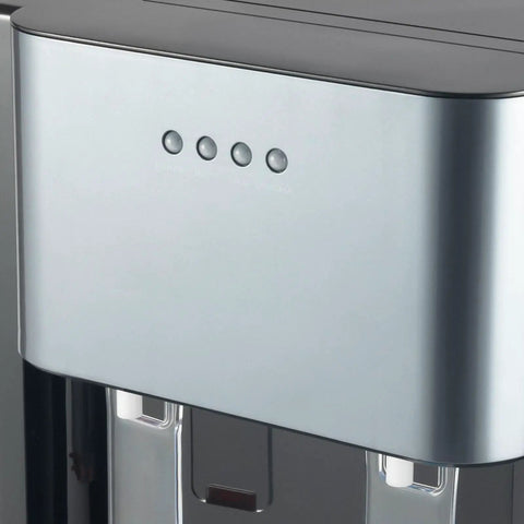 Bottom Loading Water Cooler Dispenser For 5 Gallon Bottles With Hot And Cold Water, stainless steel design, close-up view
