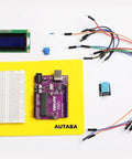Uno R3 Starter Kit For Beginners Dope Arduino Electronics Bundle With Projects Sensors Wires Breadboard And Simple Step By Step Tutorials To Learn By Doing Through Hands On Projects And Clear Guides. Arduino board, breadboard, LCD, sensor, jumper wires