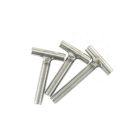 304 Stainless Steel Cylindrical Welding T Shaped Screws Set For Metalworking M4 M5 M6 M8 M10 M12, showing three screws