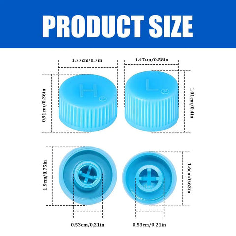 Keep Things Chill Under The Hood With These Tight Sealing Car AC Valve Caps Crafted For R134a Systems This Straight Forward Two Pack with detailed size measurements.
