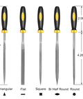 Mini Metal Needle File Set 5pc Dope Pro Grade Hand Files with Hardened Alloy Steel and ergonomic handles, 6.3in length.