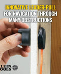 Magnetic Wire And Cable Pulling System Pro Grade Electrician Tool with Leader Pull shown through wall obstruction