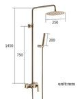 UBNMIUBV Rainfall Shower System Gold dimensions, Luxury Brass Shower Faucet Set with Hand Sprayer and Tub Spout, Wall Mounted.