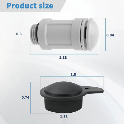 Air Jet Valve Cap For Above Ground Pools Easy Fit And Leak Proof Seal Wide Compatibility With Popular Models Like 26165EH 26167EH size diagram
