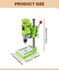 Gitohoni Mini Milling Machine Precision Table Top Electric Drill Press And Micro Rotary Tool For Craftwork, showing dimensions and details.