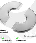 Pack Of Twelve Split Flange Escutcheon Plates With Sharp Chrome Finish, stainless steel split covers for plumbing openings