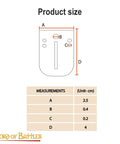 Diagram showing dimensions of 20 Piece Small Birka Lamellar Plates Gear Kit For Medieval Armor Made From Polished 20 Gauge Mild Steel With Pre Drilled Holes
