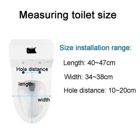 Measuring toilet size for Rock Solid Soft Close Toilet Seat Heavy Duty Resin U Shape Bathroom Seat installation dimensions.