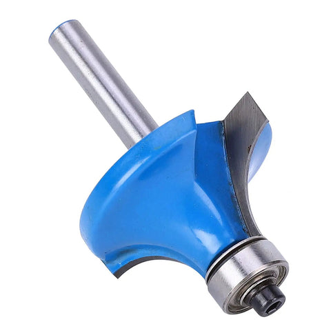 Heavy Duty 1/4 Inch Shank Round Over Router Bit For MDF And Solid Wood With YG8 Alloy Cutter, blue cutter for smooth edge trimming.