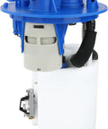 OE Level Fuel Pump Module Assembly With Precision Float Gauge For Plug And Play Installation, blue and white design, high-grade plastic material.