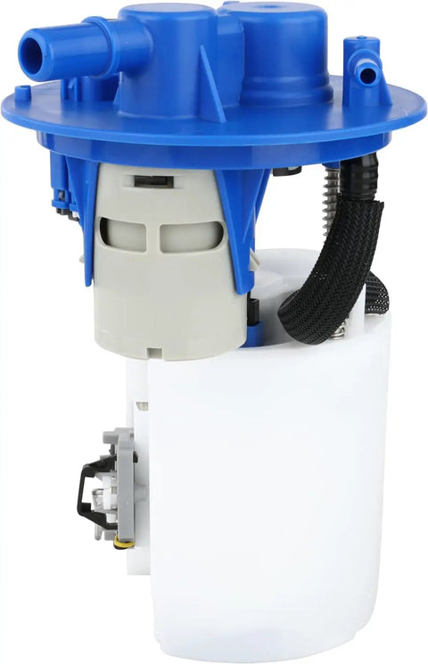 OE Level Fuel Pump Module Assembly With Precision Float Gauge For Plug And Play Installation, blue and white design, high-grade plastic material.