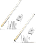 Two Pack 14.5 Inch USB Plug In LED Under Cabinet Lights Dimmable With Three Color Temperature 2700K 4500K 6000K Silver Finish