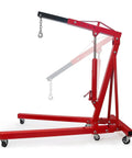 Savage Folding Hydraulic Engine Hoist Stand, 2 Ton Cherry Picker With 4000 Lbs Capacity on casters, showcasing height adjustment feature.