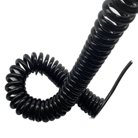Tough As Nails Coiled Extension Cord With 6 Meter Extra Reach, Heavy Duty 4 Core Pure Copper Spiral Power Cable coiled black wire