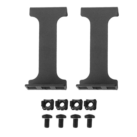 Built Tough 1U Aluminum Alloy Server Rack Depth Extender Kit Two Pack includes two extenders and mounting screws.