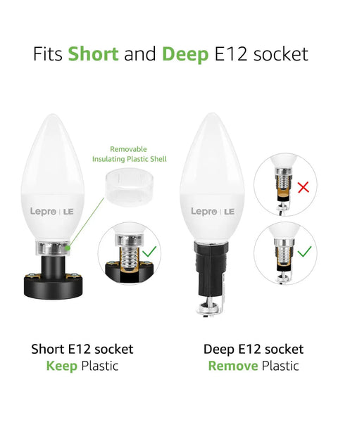 Bright 5.5W LED B11 Candelabra Bulbs 5000K Daylight White Not Dimmable 40W Equivalent Plastic Small Base Candle Lights illustration