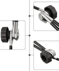 Adjustable knobs and metal brackets of Two Pack Foldable Solar Panel Stands With Adjustable Tilt Mounts For Small And Large Panels